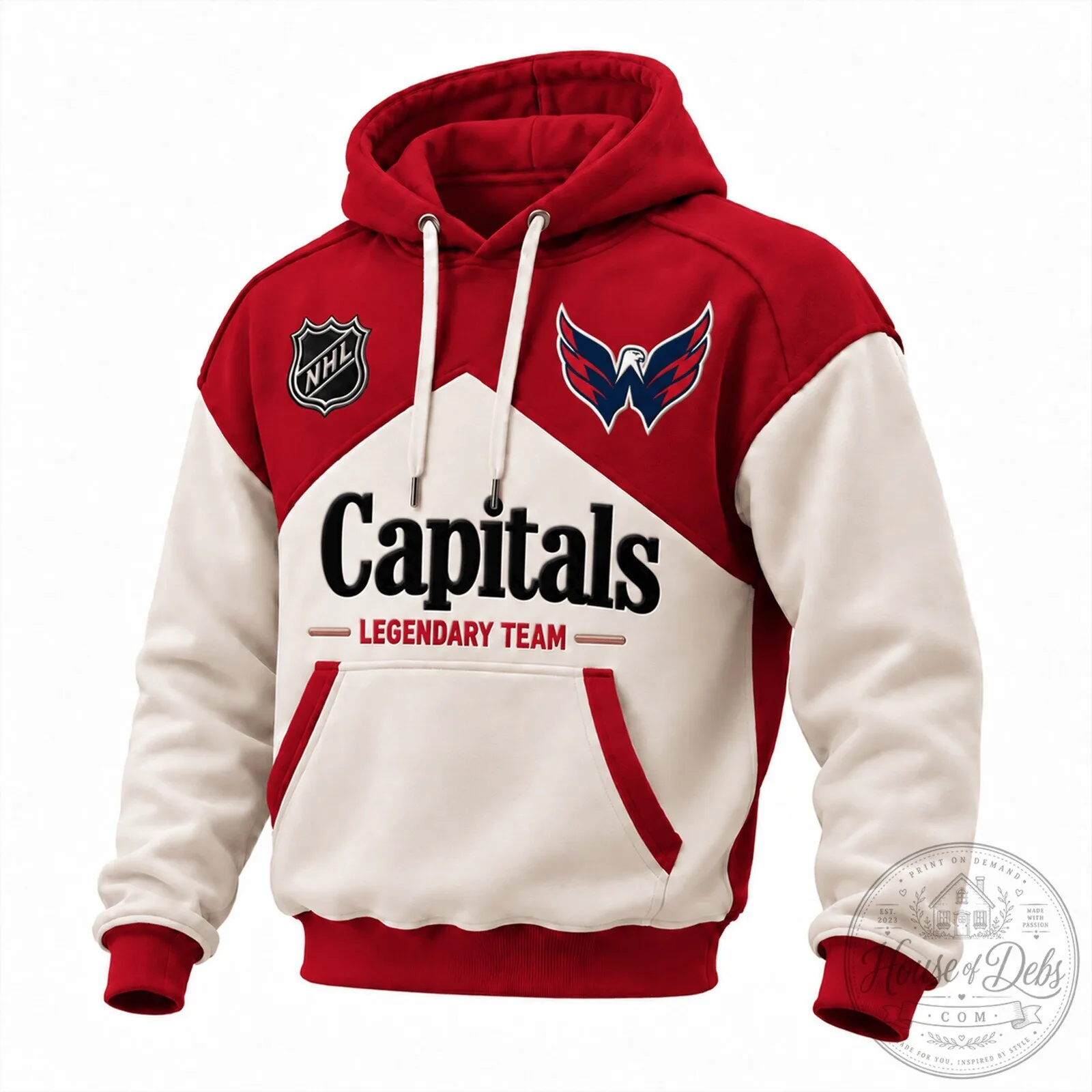 Washington Capitals NHL Legendary Team Red and White Hoodie