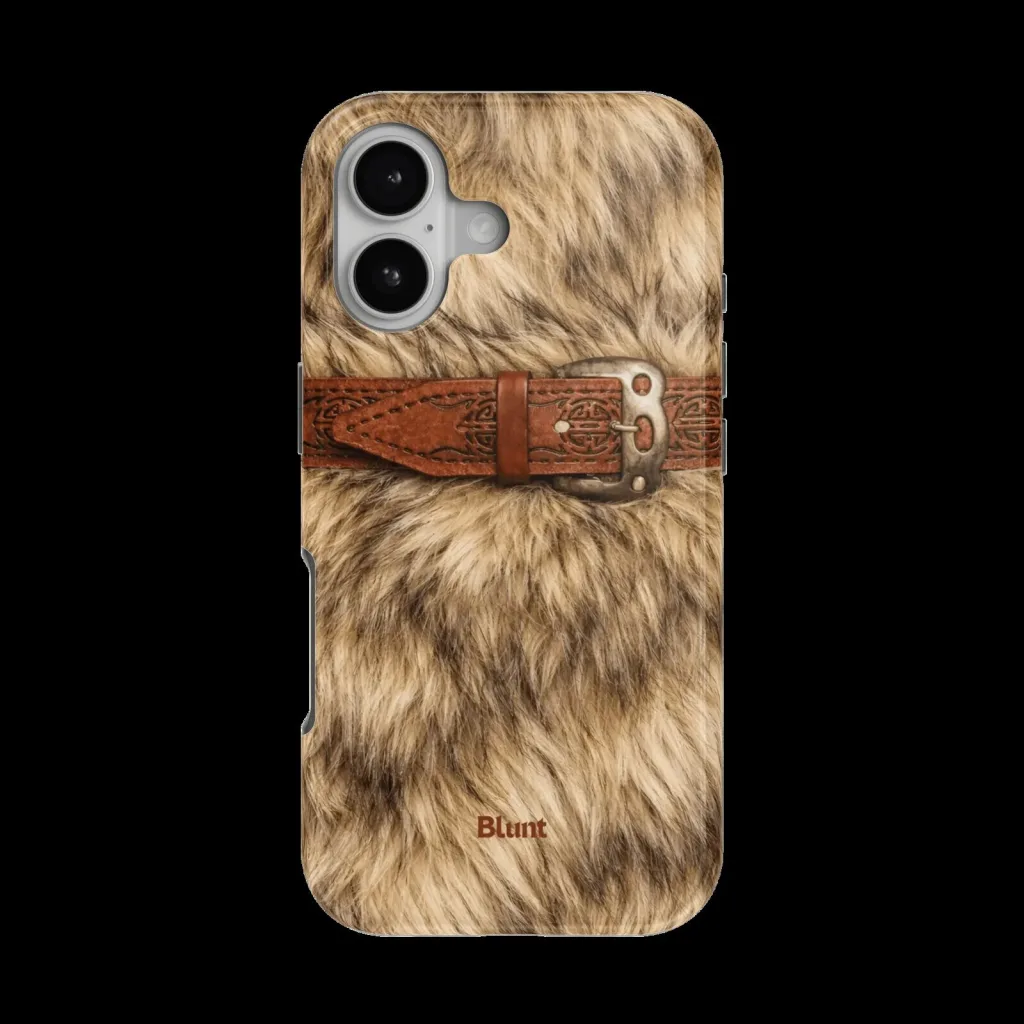 Faux Fur and Leather Belt Buckle Design iPhone Case Faux Fur and Leather Belt Buckle Design iPhone Case