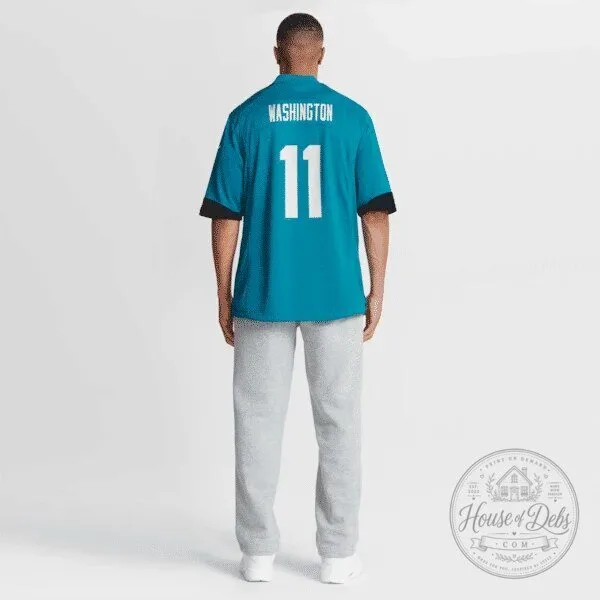 Jacksonville Jaguars Parker Washington Teal Game Day Football Jersey 19 Jacksonville Jaguars Parker Washington Teal Game Day Football Jersey