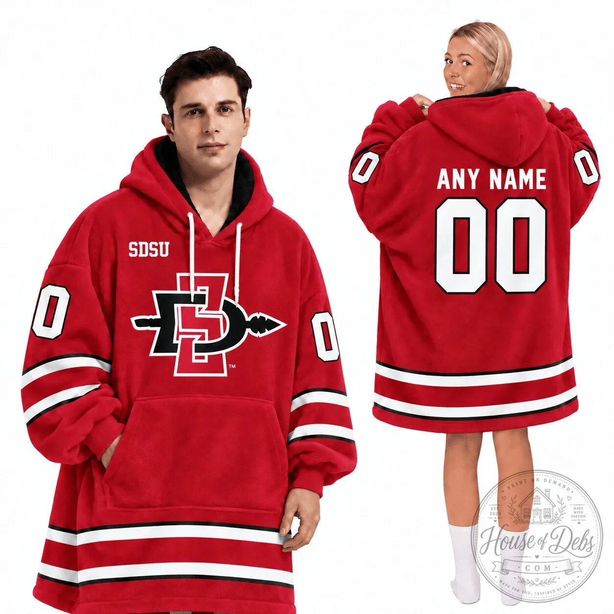 San Diego State Aztecs Football Oversized Wearable Blanket Hoodie 3 San Diego State Aztecs Football Oversized Wearable Blanket Hoodie