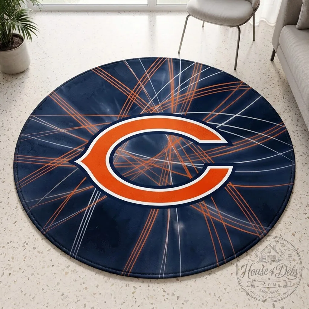 Chicago Bears NFL Football Team Round Area Rug